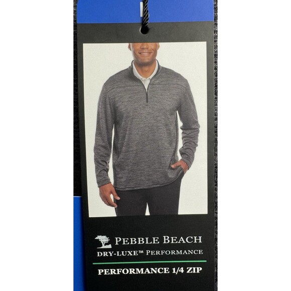 Pebble Beach Mens Large Gray Dry-Luxe Performance 1/4 Zip Shirt Pull Over New - Picture 5 of 10